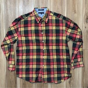 Tommy Hilfiger Men's Flannel Shirt Size
XL Soft Cotton Plaid Button Down